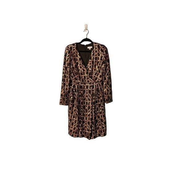 Calvin Klein Black & Gold‎ Sequin Cocktail Dress Size 6 - Picture 1 of 11